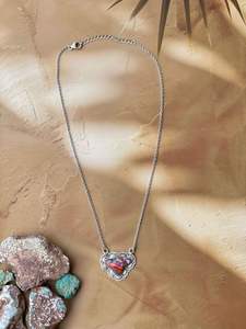 Collar hecho a mano de plata esterlina con Cabeza de Vaca de sueño rosa, joyería Bohemia Occidental - Product Image 3