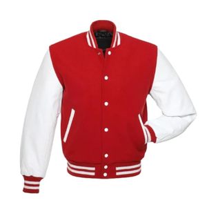 Custom Men's <b>Retro</b> Letter Embroidery 100% Wool Windproof Loose Winter Trendy Casual Baseball Uniform Front Logo College Bomber - Product Image 1