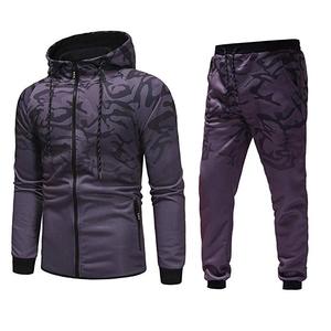 ชุดวอร์มวิ่งจ๊อกกิ้งลายพรางสำหรับผู้ชายเสื้อฮู้ดซิปเต็มตัว - Product Image 4