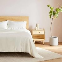 100% Lyocell Eucalyptus Sateen Gris Uni - 300 Fils au Pouce Carré Respirant, Frais et Doux