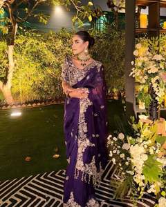 Bollywood Style Rangoli Soie Violet Saree Pour La Fête De Mariage Festival Porter Avec Blouse Ethnique Exclusive Les Femmes Les Plus Vendues Porter - Product Image 4