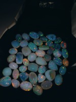 Opale naturelle éthiopienne de qualité supérieure, cabochon multicolore, mélange de couleurs, ovale, pierre précieuse en vrac - Pierre de haute qualité, traitement par cirage/huile (troisième étape)
