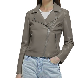 Chaqueta de Cuero con Cremallera, Tendencia de Moda Femenina, Chaqueta de Cuero Genuino Real, Hecha a Medida, Ajuste Premium, Lujo, Alta Calidad, Ecológica - Product Image 5