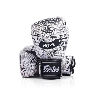 Custom Made Fairtex High Quality Leather Printed Muay Thai Boxing Training Gloves Professional Youth Adult Battle Gloves <b>Strap</b> - Product Image 2