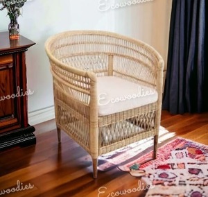 Chaise en rotin tressé à la main avec dossier en rotin, style élégant, décoration d'intérieur, chaise en rotin écologique - Product Image 4