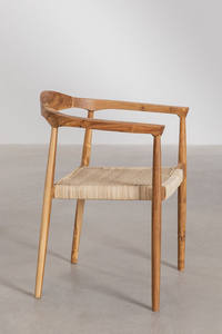 Haute qualité Royal luxe moderne en bois sculpté à la main salle à manger chaise ensemble artistique teck acajou Suar bois rotin salon hôtel - Product Image 3