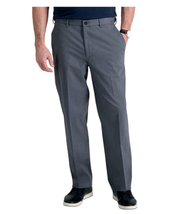 Prémium sin hierro para hombre, pantalón informal de corte clásico con parte delantera plana, cintura extensible oculta que se estira con pantalones de bolsillo para hombre - Product Image 1