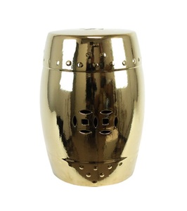 Taburete de Metal de aluminio con diseño martillado chapado en oro taburete de asiento de acabado de estilo estándar personalizado para decoración del hogar - Product Image 2