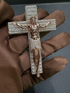 RB Gems Customized <b>Cross</b> Cut Diamond Pendants 925 Silver VVS Moissanite Hip Hop Link Chain Rose Gold for Men Women Christian - Product Image 4