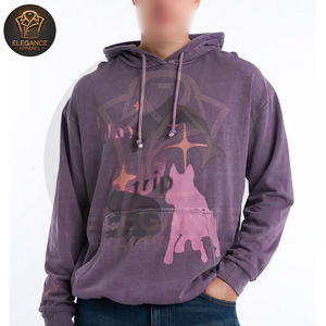 OEM/ODM hombres sudaderas con capucha moda Casual sudaderas con capucha diseño personalizado impreso ácido lavado pulóver sudaderas con capucha para venta al por mayor - Product Image 1