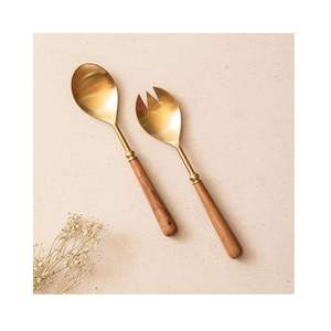 Ensemble de saladiers contemporains en acier inoxydable avec poignée design, élégant pour la salle à manger - Product Image 1