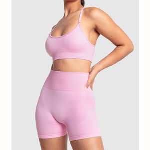 Sujetador deportivo de verano transpirable ligero sin costuras de alto soporte para mujer, estampado de logotipo personalizado, gimnasio, Fitness, talla grande Reversible - Product Image 5