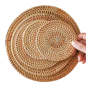 Vietnam fait à la main fleur rotin boisson sous-verres boîte écologique en osier naturel tasse tapis pour vacances décoration de la maison TUYET DUNG - Product Image 3