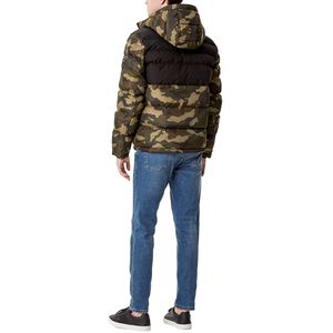 Diseño de logotipo personalizado pesado acolchado burbuja Puffer abajo chaqueta para los hombres de alta calidad de invierno al aire libre de lona con chaqueta con capucha - Product Image 6