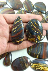 Venta al por mayor de cabujón de tigre de hierro natural, mezcla de formas y tamaños, piedras preciosas de cristal para la fabricación de joyas, piedras preciosas sueltas, envoltura de alambre para joyería - Product Image 6