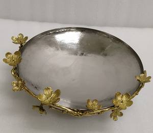 Cuenco para servir de diseño impresionante para el hogar, restaurante de Hotel y vajilla, cuenco para servir de latón y acero de alta calidad de Color plateado - Product Image 3