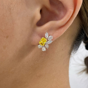 Modern Lab Grown Diamond Earring Set 14k Solid Gold Luxury Bridal Accessories Round Brilliant Cut Certified Quality <b>Stones</b> - Product Image 4