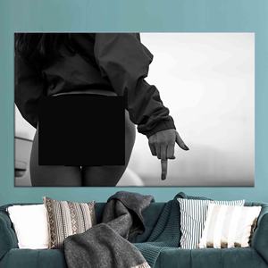 Black and White Middle Finger Canvas Art - Bold <b>Bedroom</b> Decor,WRAPPED CANVAS - Product Image 1