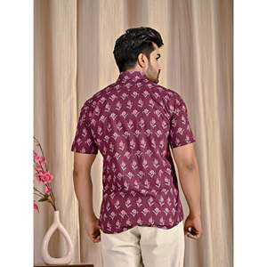 Chemise à manches courtes pour homme, imprimé floral, coton respirant, popeline et satin, taille XL, offre ODM - Product Image 6