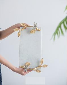 Beau plateau de décoration en marbre naturel plateau de service de taille personnalisée pour la maison Design élégant en métal pour servir des aliments - Product Image 5