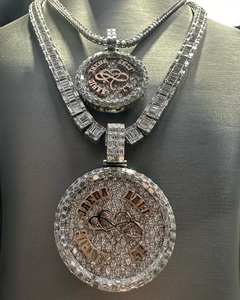 Haute Qualité Nom Personnalisé Pendentif VVS Moissanite Diamant Deux Tons Argent Or Hip Hop Glacé Charmes Haut Lustre Brillant Brillant! - Product Image 3