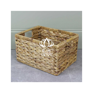 BLUE LOTUS Storage <b>Basket</b> Rectangle Handcrafted <b>Stackable</b> With Handle Rustic Style Multi-Purpose Neatening <b>Basket</b> - Product Image 4