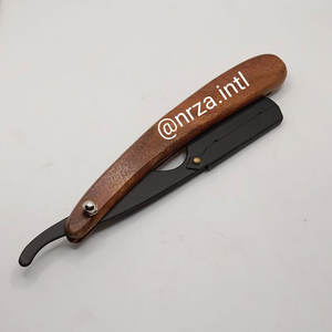 Maquinilla de afeitar recta desechable de acero inoxidable importada, hoja resistente a cortes con mango de madera para afeitar la cara del cuerpo de la garganta en salones - Product Image 5