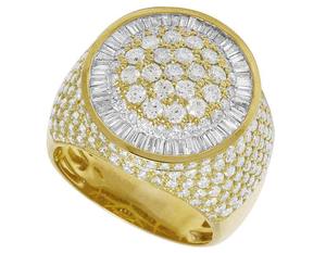 Bague de fiançailles et de mariage de luxe Hip Hop pour homme, en or jaune plaqué 10KT, avec diamant de laboratoire personnalisé, clarté VS1 - Product Image 3