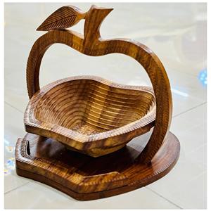 Bandeja colgante de madera para cesta de frutas con textura natural para hotel y hogar a precio barato Bandeja de madera para servir con asa - Product Image 6