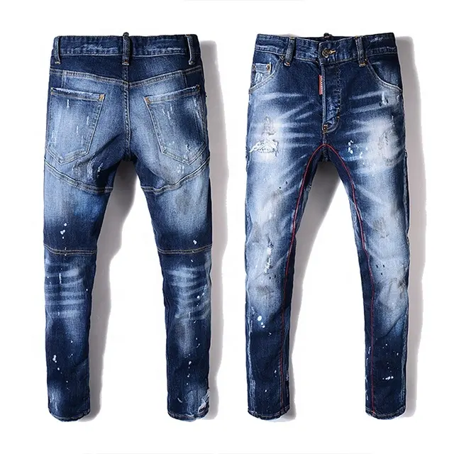Nuova moda custom design Slim Jeans per gli uomini Skinny alti Jeans Jeans pantaloni in Denim a basso prezzo e di alta qualità