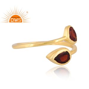 แหวนพลอยโกเมนธรรมชาติชุบทอง18K สีเงิน925ขายดีสำหรับผู้หญิงเครื่องประดับออกแบบได้ตามต้องการสำหรับเป็นของขวัญสำหรับผู้หญิง - Product Image 4