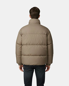 Nouvelles vestes matelassées en duvet pour hommes à col montant et fermeture éclair intégrale, couleur unie, logo personnalisé, fabrication par Antique Fashion - Product Image 3