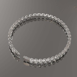 Brazalete de Diamantes Cultivados en Laboratorio para Mujer y Hombre, Oro Sólido de 14k, Corte Brillante Redondo Clásico, Brazalete de Diamantes de 13 Gramos - Product Image 4