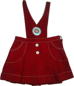 Haute qualité rouge jarretelle robe ensemble primaire filles primaire étudiant bavoir uniformes en gros haute qualité chemise unie enfants - Product Image 6