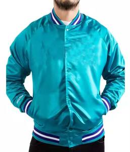 Chaqueta de bombardero unisex de moda de diseñador, chaqueta de bombardero de satén de béisbol con botones bordados con logotipo de apliques personalizados para hombre al por mayor - Product Image 2