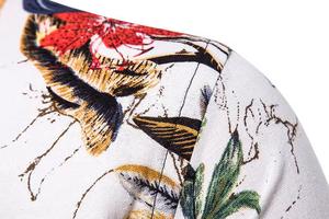 เสื้อเชิ้ตผู้ชายแขนยาวลายสก็อตพิมพ์ลายดอกไม้ผ้าฝ้ายคุณภาพสูงปักโลโก้ตามสั่งสำหรับงานทางการและลำลอง - Product Image 5