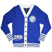 Cárdigan de Mujer Zeta Phi Beta, Cuello Redondo, Otoñal, Casual, Acrílico, con Parches Bordados, de Secado Rápido, Grueso y Flexible, en Oferta
