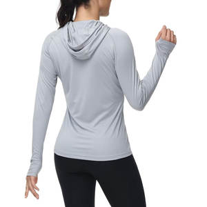 เสื้อสเวตเตอร์มีฮู้ดสวมหัวน้ําหนักเบาของผู้หญิงออกกําลังกายและวิ่งเสื้อกีฬา - Product Image 2