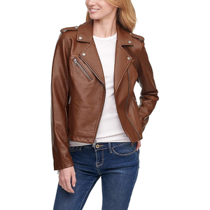 Women's Leather Jacket Streetwear Look Trending Woman Varsity Jacket Women's Faux <b>Motocross</b> Racer Jacket - Product Image 1