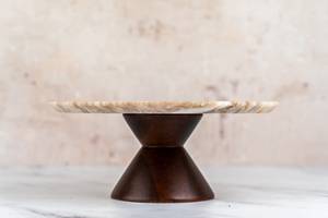 Plateau de service en marbre naturel artisanal de luxe TCE, qualité supérieure, design Art Déco, pour le Ramadan, les mariages, les gâteaux, les desserts, les pâtisseries - Product Image 3