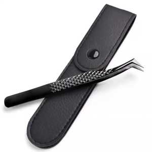 Pinzas de Precisión de Acero Inoxidable al por Mayor, Punta Negra, para Extensiones de Pestañas de Volumen, Pestañas Postizas Individuales, Logotipo Personalizado, 90 Grados - Product Image 5