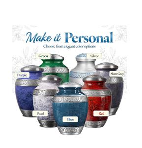 Urna artística de aluminio para mascotas con diseño personalizable para cenizas conmemorativas al por mayor precio barato tarro de cremación - Product Image 3