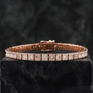 Two Row VVS Lab Grown Cuban Link Chain <b>Bracelet</b> New Design Iced Lab Grown Diamond 18K 14K <b>Gold</b> Stone Available Silver <b>Gold</b> - Product Image 1