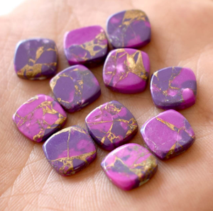 Comprar Cobre púrpura forma de cojín disco plano cabujón piedra preciosa para la fabricación de joyas colgantes anillos de piedras preciosas pulsera de piedra natal personalizada - Product Image 2