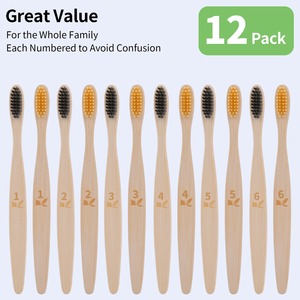 Vente en gros 100% Brosse à dents en bambou pour hôtel avec manche en bois de bambou naturel biodégradable - Product Image 4