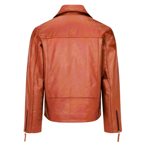 แจ็กเก็ตหนังแท้100% เข้ารูประบายอากาศได้ดีบุนวมมีซิปปกพับลง - Product Image 6