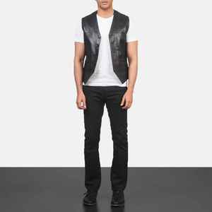 Wholesale Leather <b>Vest</b> Warm And Windproof Winter Sleeveless Design Plus Size Outdoor Smart <b>Heated</b> Genuine Mens Leather <b>Vest</b> - Product Image 6