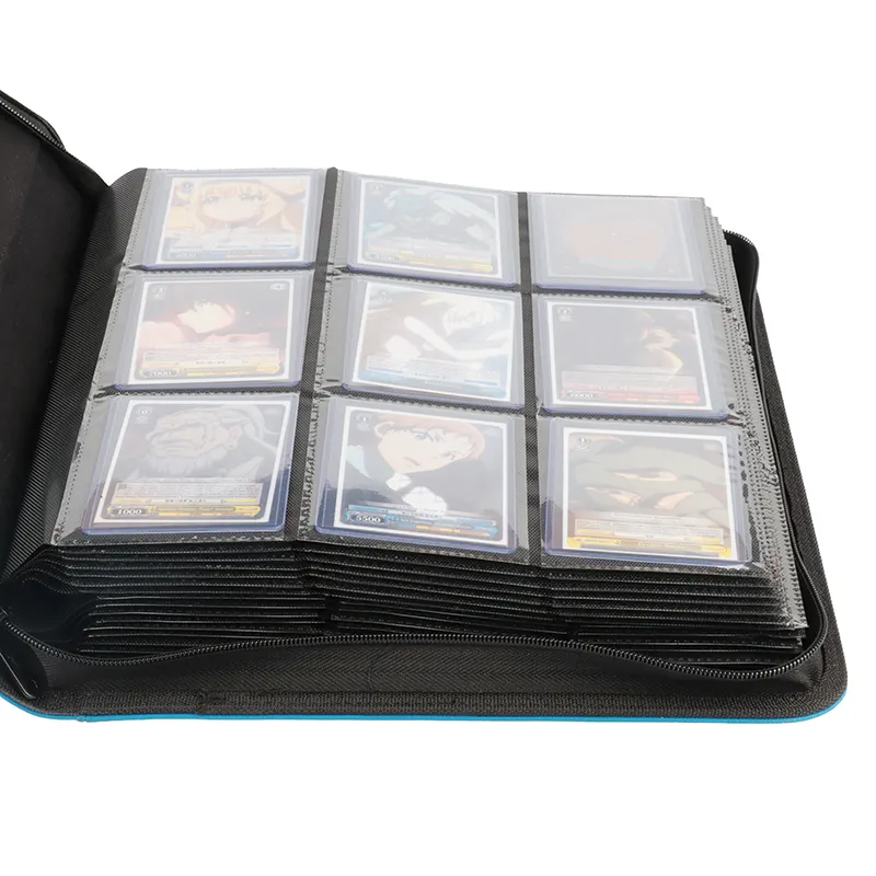 Custom high quality full printed /debossed Card Game album with super clear 252 top loader pockets Polypropylene pages