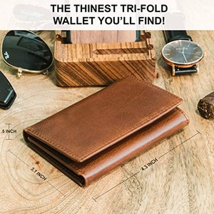 Cartera de cuero de grano completo para hombre, diseño minimalista, Cartera de cuero de máxima capacidad, tarjetas seguras, Cartera de cuero duradera para hombre - Product Image 2