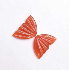 22X14 MM Natural Rojo Onyx Mariposa Tallas Pares Mano 16,25 CTS Tallado Ágata Roja Piedra Preciosa Para Fabricación de Joyas - Product Image 6